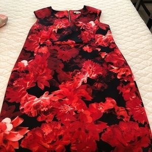 2 Calvin Klein Scuba sheath dresses multicolor floral size 18 W